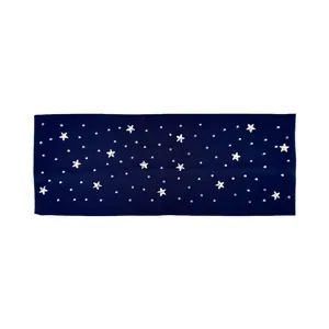 Fascia sportiva in maglia blu navy con stelle argentate per festival e allenamento