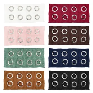 Bandeaux de sport unisexe en maille côtelée avec œillets métalliques en huit coloris