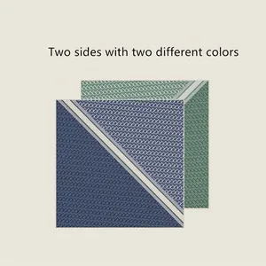 70cm silk velvet square scarf with double-sided blue and green fish scale pattern print