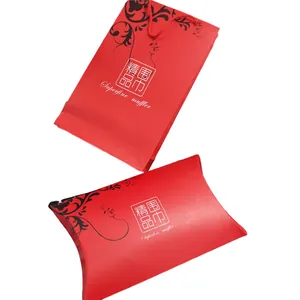 Elegant red scarf gift box and matching carrier bag with decorative vintage pattern