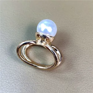 Fibbia per Sciarpa in Perla Artificial di Lega Stile Coreano Placcata in Oro con Triplo Anello Cavo Clip per Sciarpa di Seta per Donna Accessori di Gioielleria di Moda