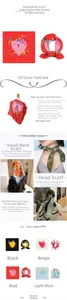 Detailed close-up showing 53x53cm silk-like square scarf textures and various color patterns