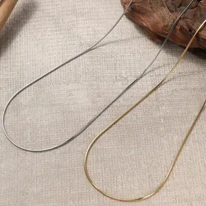 Minimalist 18K gold and silver plated stainless steel snake chain necklaces set