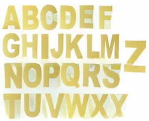 Letras de pancarta alfabeto A-Z con purpurina dorada para decoración de graduación
