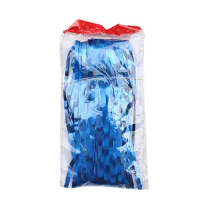 Tenda metallizzata blu per decorazioni di feste in confezione trasparente autosigillante