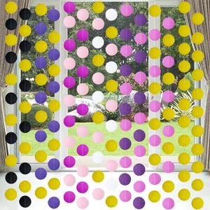 Vertical hanging colorful round paper garland for birthday and party wall decoration
