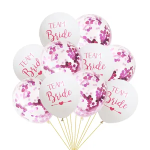 Team Bride Wedding Decoration Latex Balloons Confetti Balloons For Bridal Shower Bachelorette Party Wedding Ceremony Engagement Party Decor