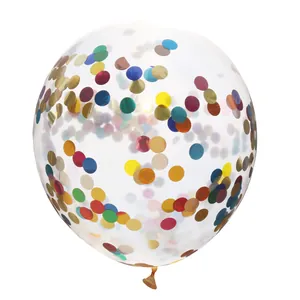 Ballon transparent de 12 pouces rempli de confettis colorés pour décoration de fête