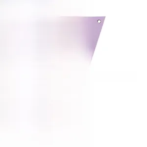 Detail showing a light purple triangle party banner card with pre-cut hanging holes