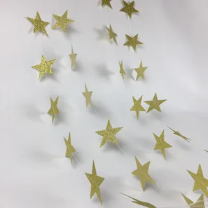 Guirlande d'étoiles dorées scintillantes pour décoration de fête et de mariage festif