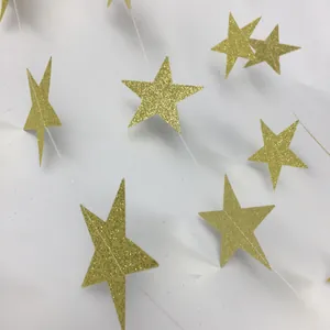 Guirlande d'étoiles dorées scintillantes pour décoration de fête et de salle de mariage