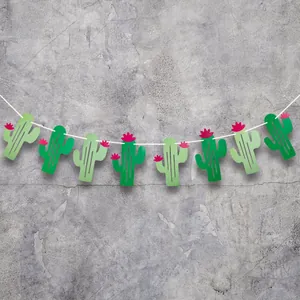Guirlande de cactus à paillettes pour décoration murale de fête d'été et chambre d'enfant
