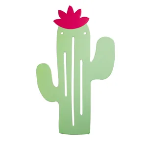 Guirlande de cactus vert pailleté avec fleur rose pour décoration de fête d'été enfantine