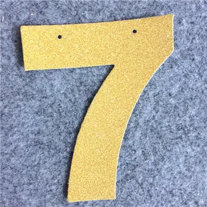 Decorazione numero 7 oro glitterato per striscione festa compleanno matrimonio