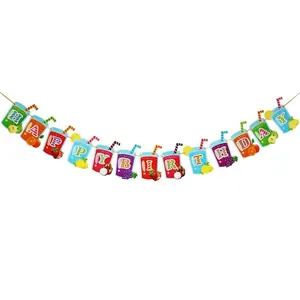 Festone Happy Birthday a forma di bicchieri di succo di frutta per decoro party