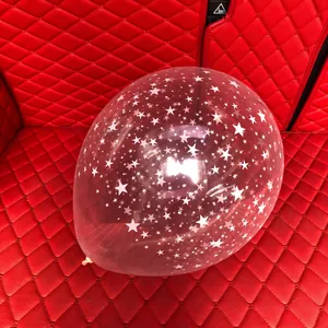 Palloncino in lattice trasparente da 12 pollici con stelle bianche per feste