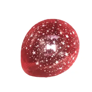 Palloncino in lattice rosso da 12 pollici con motivo a stelle bianche per feste