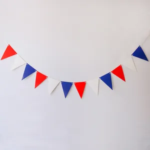 Guirlande de fanions rouge blanc bleu pour décoration de fête de l'indépendance US