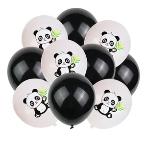 Set di palloncini per feste a tema panda con decorazioni in lattice nero e stampa panda