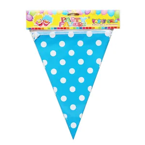 Banderole astronaute à pois bleus et blancs pour décoration de fête d'anniversaire