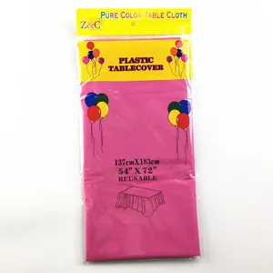 Tovaglia rettangolare usa e getta in PEVA rosa acceso in confezione originale, 54x72 pollici