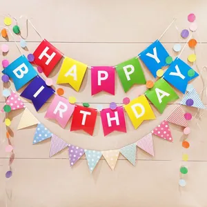 Giraffe Geburtstagsdeko Set mit Happy Birthday Banner und bunten Wimpelketten für Kinder