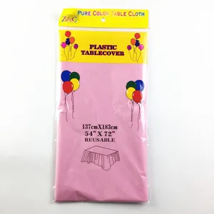 Tovaglia rettangolare rosa in plastica PEVA per feste, riutilizzabile 137x183cm