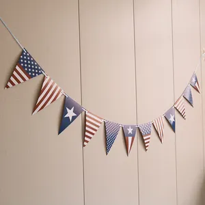 Détail de la banderole du Jour de l'Indépendance USA avec motifs d'étoiles tricolores