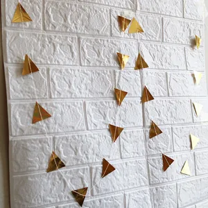 Golden mirror triangle bunting garland for birthday party and home wall decoration