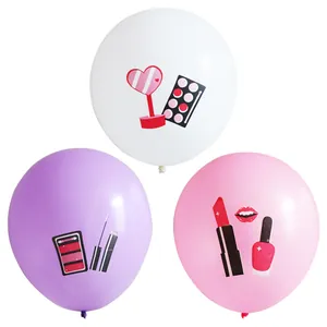 Latex-Ballons mit Kosmetik-Motiven wie Lippenstift und Lidschatten für Partys