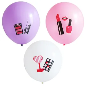 Kosmetik-Latexballons in Lila Pink und Weiß für Prinzessinnen-Make-up-Geburtstagsparty
