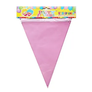 Pink triangular party pennant banner flags in professional packaging by Party Gala