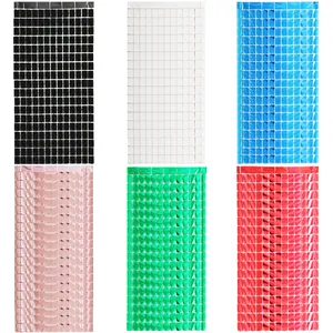 Rideaux de franges à paillettes carrées en six couleurs pour décoration murale de fête