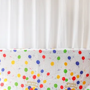 Mantel Desechable de Plástico PEVA Engrosado Resistente al Aceite Patrón Dibujos Animados Globos Lunares Estrellas Decoración Fiesta Cumpleaños