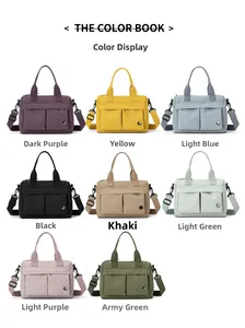 Selection of 8 colors for the large capacity nylon shoulder bag with multi-pocket design