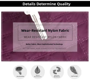 Close-up of durable purple oxford fabric showing scratch resistance and waterproof texture