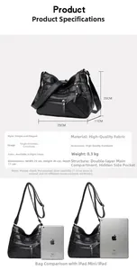 Dimensions détaillées et comparaison de capacité de ce sac bandoulière avec une largeur de 25cm