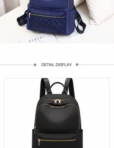 Detalles de mochilas de nailon impermeable con bolsillos acolchados y cremalleras doradas