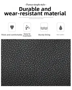 Détail du cuir noir à motif lychee de qualité, texture résistante aux rayures et imperméable