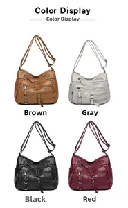 Choix de couleurs pour sacs cabas rétro en similicuir avec poches en marron gris noir rouge