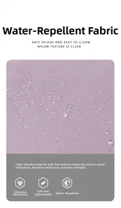 Vue macro du tissu en nylon violet imperméable montrant une texture fine et durable