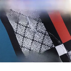 Detail of waterproof nylon fabric on checkered tote bag showing scratch-resistant texture