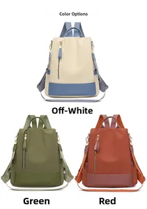 Sélection de couleurs pour sacs à dos antivol en blanc cassé, vert et rouge