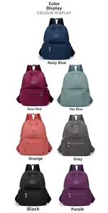 Color display of women's oxford backpack showing seven different stylish color options