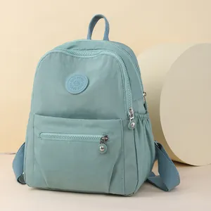 Fashion Women Nylon Backpack Large Capacity Waterproof Washed Cloth Travel Bag Casual School Bag Multi-pocket Lightweight