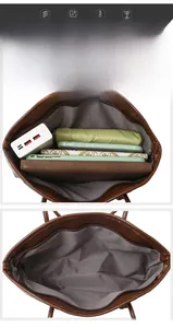 Vue détaillée du grand compartiment intérieur pour tablettes et parapluies du cabas
