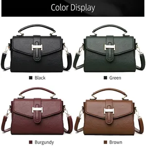 Minimalist large capacity women's handbag in black, green, wine red, and brown colors