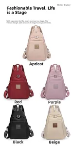 Sac à dos en nylon disponible en cinq couleurs abricot rouge violet noir et beige