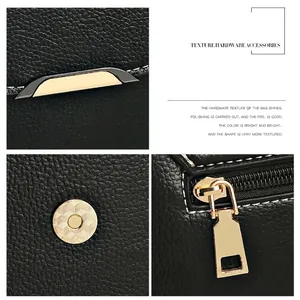 Modern black pebbled leather crossbody bag with premium gold hardware and flap closure