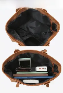 Detail view showing large capacity tote bag interior with main pocket and zipper compartment